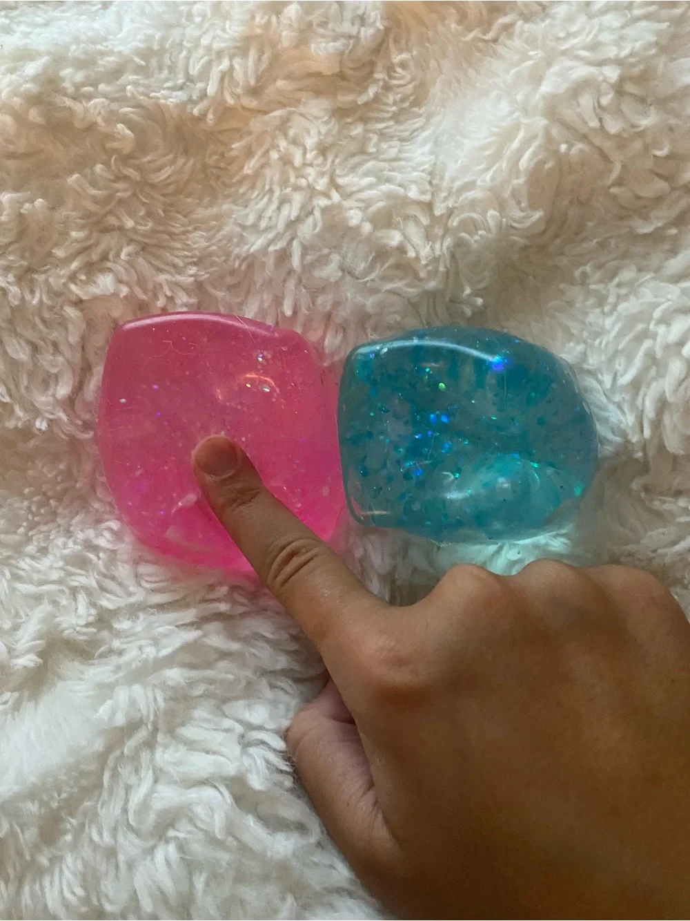 Glitter Needoh dupe Sensory Squishy Toy Set - Blue & Pink
